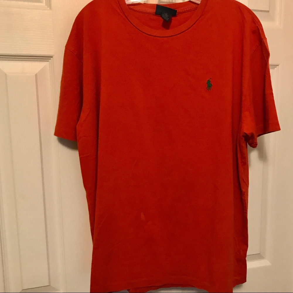 Orange Tee with Green Logo